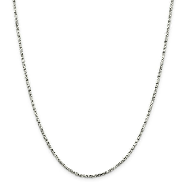 925 Sterling Silver 2.25mm Twisted Box Chain 30 Inch