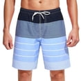 thumbnail image 2 of Yaoyar Men's Striped Pocket Shorts Contrast Design Side Pockets Drawstring Waist Loose Fit Summer Walk Shorts, 2 of 6