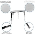 thumbnail image 4 of Flash Furniture Emmy 76" Oval Wave Flexible Laminate Activity Table Set with 18" Student Stack Chairs, Grey/Black, 4 of 15
