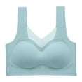 thumbnail image 6 of Sngxgn Womens Wireless Bra, Full-Coverage Pullover Stretch-Knit Bra, Smoothing T-Shirt Bra(Blue,XL), 6 of 8