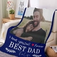 thumbnail image 3 of Dad Gifts Blanket Custom Blanket with Photos Text Personalized Best Dad Ever Pictures Collage Throw Blanket Customized Father's Day Birthday Gifts for Dad Father Papa, 3 of 6