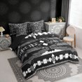 thumbnail image 3 of Erosebridal Black White Bedding Comforter Set, Grunge Bohemian Aztec Full Bedding Set, Black Reversible 7pcs, 3 of 6