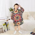 thumbnail image 6 of FORMRS Wearable Blanket Hoodie with Sleeves for Kids Cozy Flannel Sweatshirt, Colorful Floral Pattern, 6 of 7