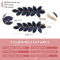 thumbnail image 3 of MIALLO Blue Crystal Leaf Hair Barrettes - 2Pcs Golden Sparkly Hair Clips for Women, Elegant Zircon Headpiece for Daily Office Wedding Party, 3 of 7