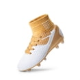 thumbnail image 2 of Tacos de Fútbol para Niños y Niñas DREAM PAIRS Botín Alto Oro Blanco Talla 12, 2 of 8