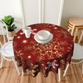 thumbnail image 3 of Christmas Tablecloth,Round Table Clothes 60 Inch,Xmas Red Gold Snowflake Tablecloth Waterproof Polyester Winter Holiday Tablecloth for Home Rustic Farmhouse Dining Table Decorations, 3 of 6