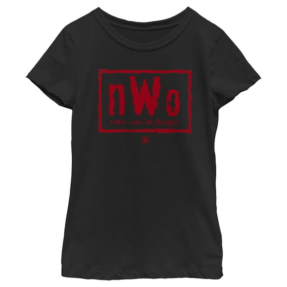 Girl's WWE New World Order Logo  Graphic Tee Black X Large