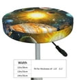thumbnail image 4 of Bingfone13 Inch Padded Round Bar Stool Cover Cushion With Elastic Fabric Round Chair Seat - Space Planet, 4 of 7