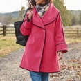thumbnail image 2 of Riecok Womens Pea Coats Long Sleeve Button down Jackets Lapel Collar Overcoat Warm Casual Winter Outerwear L, 2 of 6