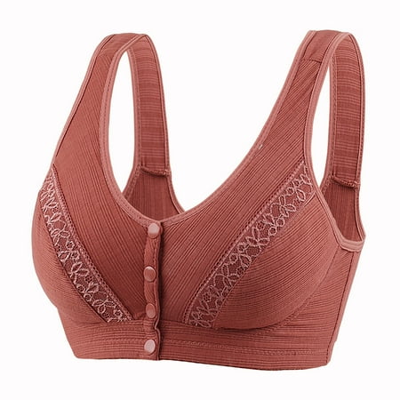 Virmaxy Womens Nursing Bras 1pc No Steel Ring Lactation Bra Back Adjustment Yoga Running Bra Nursing Bras for Breastfeeding and Breast Pumping Brown L