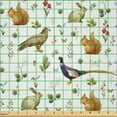 thumbnail image 2 of Ambesonne Squirrel Fabric by the Yard Microfiber, Flora and Plantation Herbs, 10 Yards, Eggplant and Ginger, 2 of 2