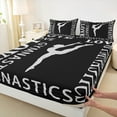 thumbnail image 3 of Feelyou Gymnastics Sports Queen Sheet Sets, Ballet Princess Flat Sheet, Teens Kids Girls Women Queen Fitted Sheet, Microfiber Bedroom Decor, 4 Pieces, 3 of 7