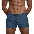 thumbnail image 2 of lkfuzj Men's Polyester Spring Summer Elastic Waist Pocket Fashion Casual Outdoor Shorts, 2 of 6