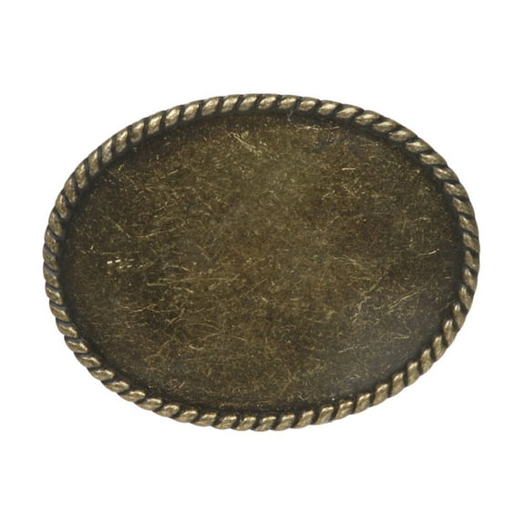 Western Plain Oval Hammered Vintage Belt Buckle