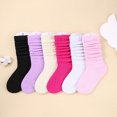 thumbnail image 3 of LOVEVER 6pairs Women‘s Solid Color Ribbed Crew Socks Suitable For Everyday Wear, 3 of 7