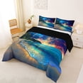 thumbnail image 2 of Manfei Cartoon Ocean Waves Queen Comforter Set,Pretty Sunset Glow Comforter Sets Queen,Multicolor,Black Reversible,3-Piece,1 Comforter and 2 Pillowcases, 2 of 8