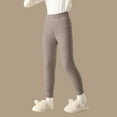 thumbnail image 6 of dazeni Girls Fleece Lined Leggings Thermal Full Length Pants Winter Warm Stretchy Athletic Leggings Base Layer Underwear for Cold Weather/Skiing Coffee 7 Years, 6 of 6