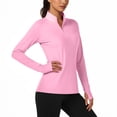 thumbnail image 6 of Miluxas Womens Long Sleeve Protection Tennis Golf Shirts Casual Tops Fashion V Neck Clothes Pink, 6 of 6