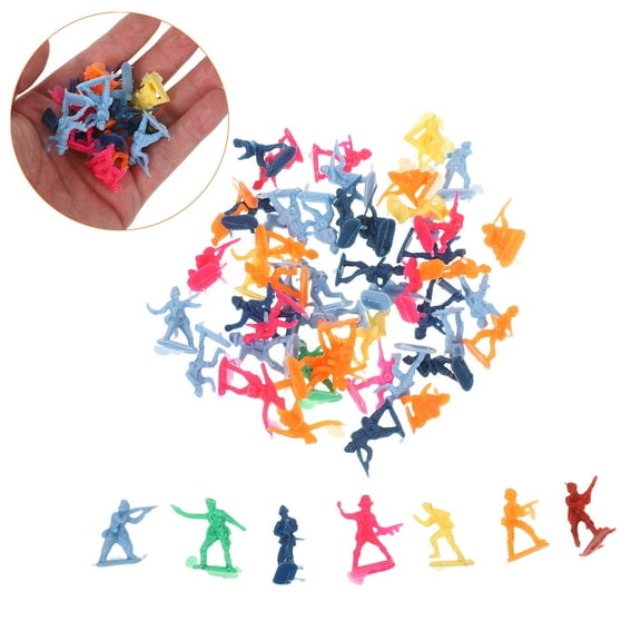 Luxshiny 50Pcs Plastic Soldier Models Assorted Color Military Figures for Imaginative
