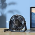 thumbnail image 1 of Ventilador de escritorio USB, ventilador de mesa de 3 velocidades, ventiladores silenciosos ajustables de 360°, ventilador portátil para oficina, hogar, dormitorio, coche, camping al aire libre-Negro JM, 1 of 4