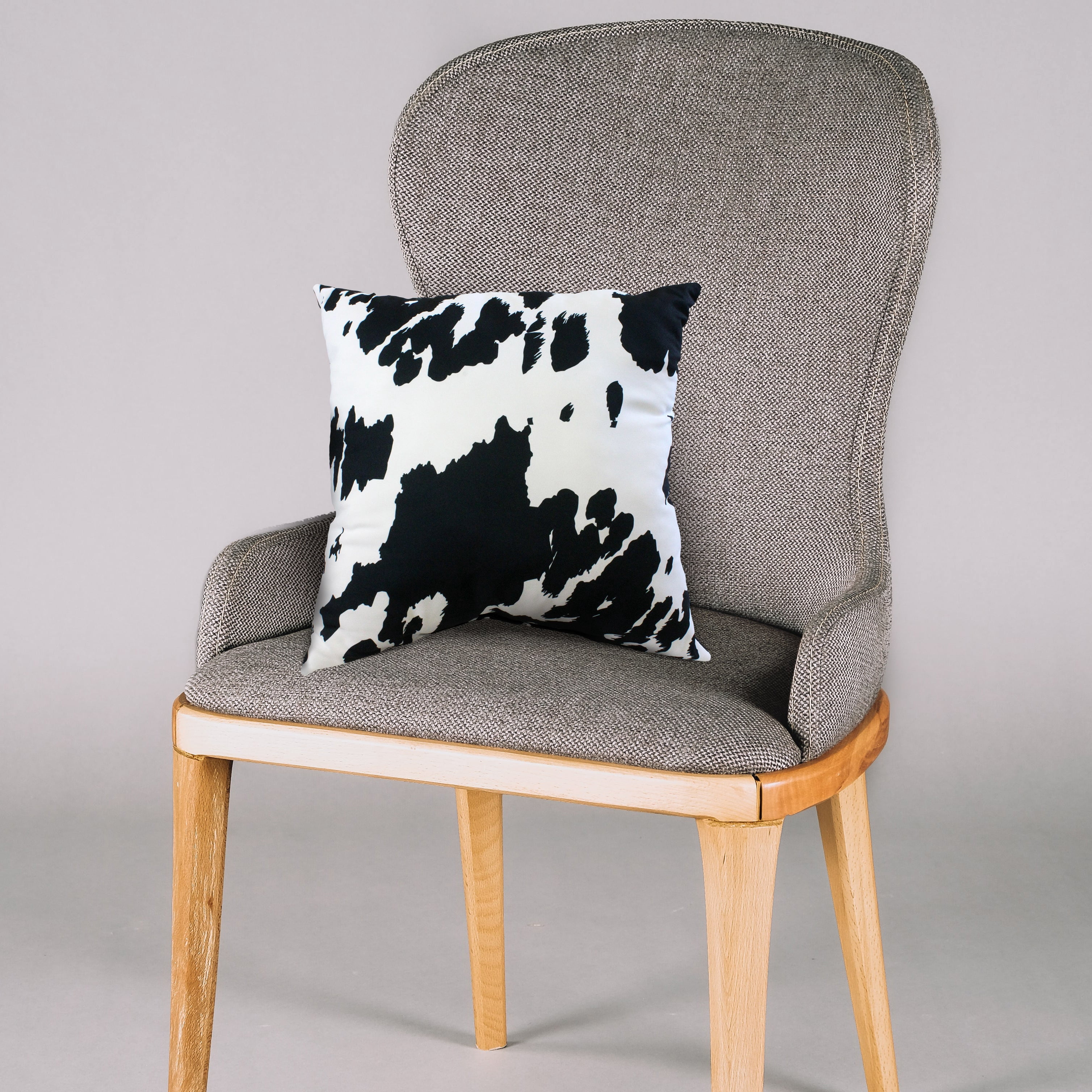 Everything Comfy Cow Print Decorative Throw Pillow, 16x16 Inch, Black,