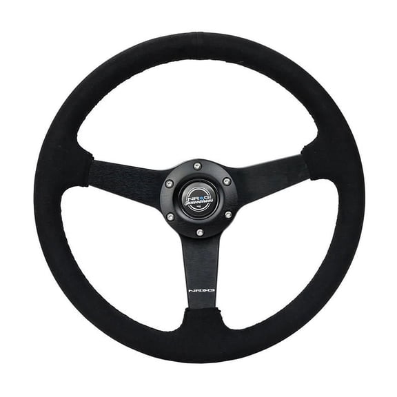 Steering Wheel 350mm 1.5 in Dish Black Alcantara