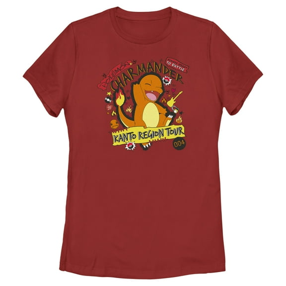 Women's Pokemon Charmander Kanto Tour  Graphic Tee Red X Large