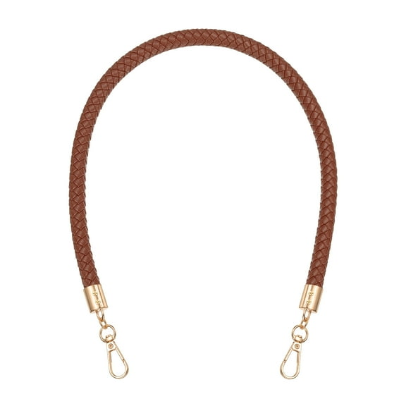 Uxcell Braided Purse Straps 62cm / 24" PU Leather Handles Replacement with Golden Buckle, Brown