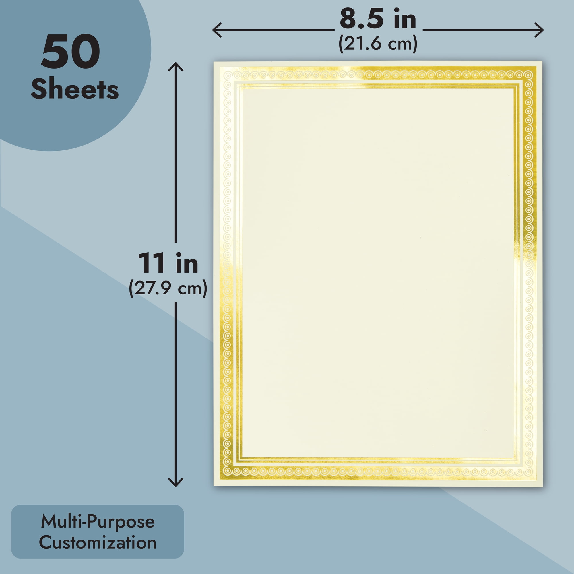  50 Pieces Gold Border Blank Award Certificate Sheets 8.5 x 11  Inch Award Certificate Papers with 50 Pieces Gold Embossed Foil Blank  Certificate Sealing Stickers for Diploma, Laser and Inkjet Printer : Office  Products