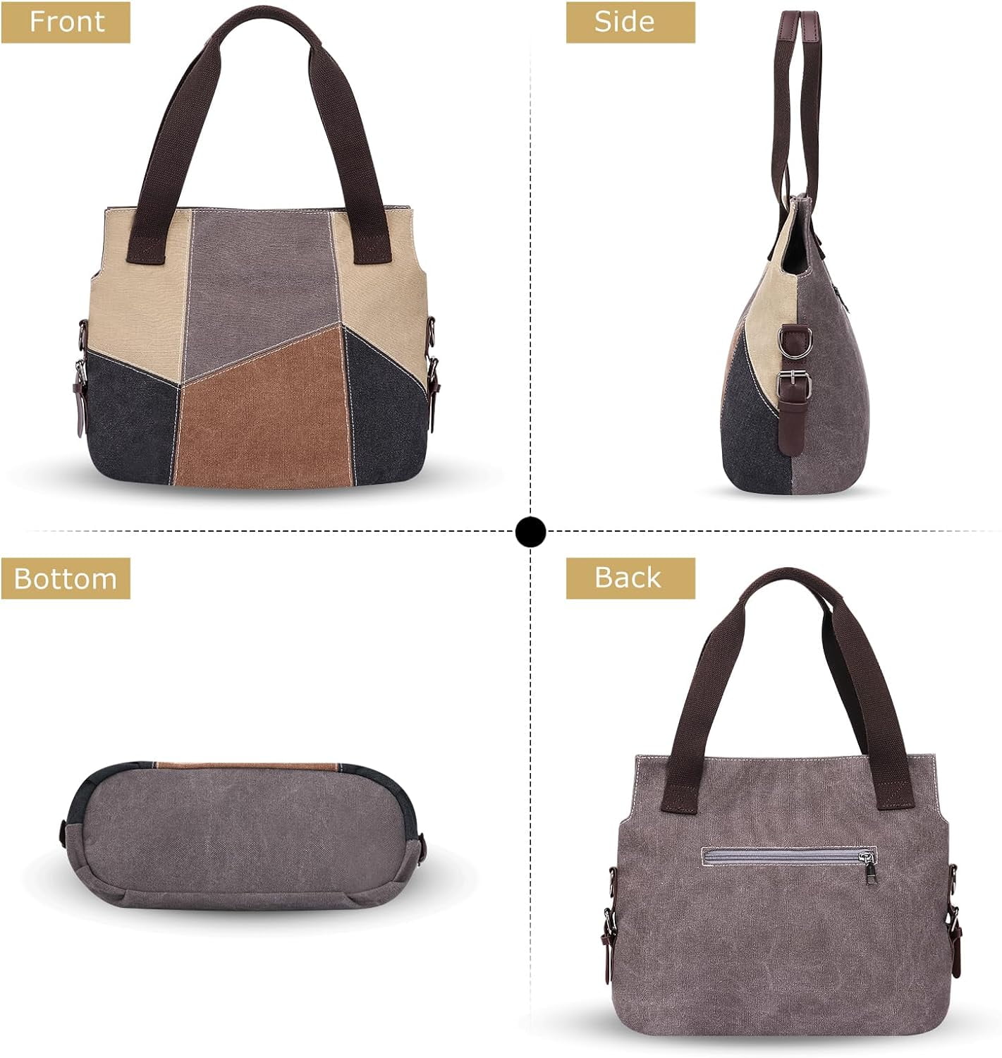 Canvas Tote Bag for Women Large Hobo Bag 2 Straps Crossbody Shoulder Handbag Pocketbooks Womens Purses