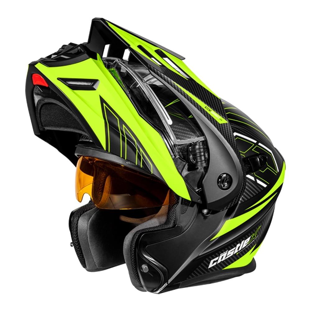 Castle CX950 V2 Fierce Modular Snow Helmet w/Electric Shield Black/Hi-Vis SM