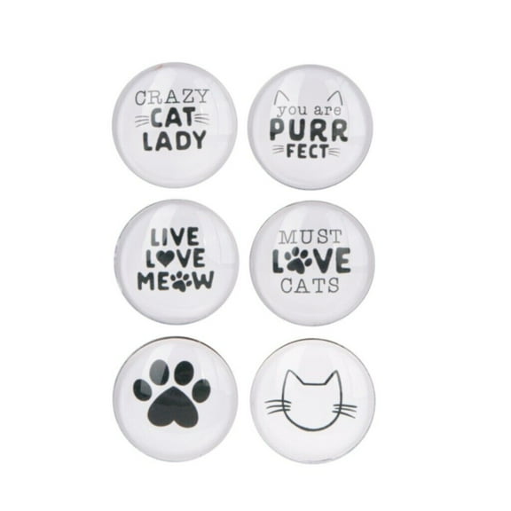 Ganz Cat Lover White Magnets 6 Piece Set