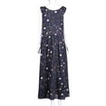 thumbnail image 4 of outfmvch Robe Grande Taille pour Femmes Robe Longue maxi Bohème Col Rond Imprimé floral vintage Sans Manches Robes d'Automne, 4 of 6