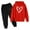 Red, variant on Tracksuit Athletic Sweatsuits Sets 2PC Long Sleeve Printed Hooded Sweatshirt and Jogger Pants Fall Winter Clothes Teen Outfits for Girls 4-5 Years Trendy Boys Girls Fashion