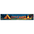 thumbnail image 1 of Forest Design Happy Camper Tent Banner Campfire Nature Scene for Outdoor Adventure Camping Event, 1 of 5