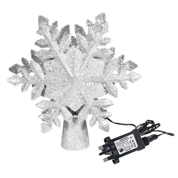 Siaonvr Christmas Tree Topper Projector 3D Lighted Ornaments Snowflake