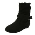 thumbnail image 3 of Hessimy Ankle Boots for Women Arch Support Womens Low Heel Fashion Lace Up Zipper Booties Casual Walking Short Bootie Slip on Fall Winter Outdoor Flat Shoes(Z7-Black,7), 3 of 7