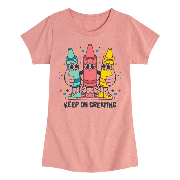 Instant Message - Keep On Creating - Youth Girls Fitted Short Sleeve T-Shirt