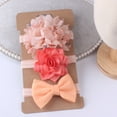thumbnail image 2 of Fortune Ensemble de 3 Pcs Bandeau pour Bébé Fille Bande pour Cheveux pour Tout-Petit Nœud Élastique Couvre-Chef, 2 of 7