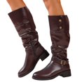thumbnail image 6 of Heel Knee High Riding Boots Solid High Top Footwear Fashionable Autumn Winter Women's, 6 of 8