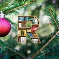 thumbnail image 6 of HomeDM 26 Letter Ornaments, Book Lovers Gift, Christmas Tree Ornaments, 2D Flat Acrylic Hanging Pendant for Wreaths Xmas Tree Home Decor, 3.15" Alphabet Key Chain, Letter R, 6 of 6