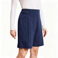 thumbnail image 2 of SwiftWear Women's Summer Casual Dressy Pleated Shorts with Elastic Waistband & Button Front High Waisted Knee Length Shorts for Daily Office, 2 of 7