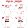 thumbnail image 2 of OLAKIDS Chaise Haute 4 en 1 – Siège d'Appoint, Chaise Haute Convertible avec Hauteur et Inclinaison Réglables, Plateau Amovible, Coussin Détachable, Sans Installation, Pliage Simple pour Bébé, Nourrisson et Tout-Petit (Rose), 2 of 8