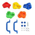 thumbnail image 4 of Rainbow Craft DIY Monkey Rock Climbing Holds for Kids - Wall Climbing Rocks of 20pc Rock Wall Holds, 2pc Handles & 1pc 8ft Knotted Climbing Rope - Kids Rock Climbing Holds Rock Wall Climbing Kit, 4 of 5