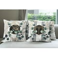 thumbnail image 3 of Ambesonne Eucalyptus Throw Pillow Cover 4 Pack, Watercolor Branch Motif, 16", Grey Teal Sand Brown, 3 of 4