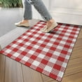 thumbnail image 4 of Red and White Plaid Pattern Door Rugs,Washable Non Slip Door Mats Indoor,Decorative Door Mats,Entry Mat Indoor for Entrance,Bedroom,Kitchen,Bathroom,17"x30", 4 of 6