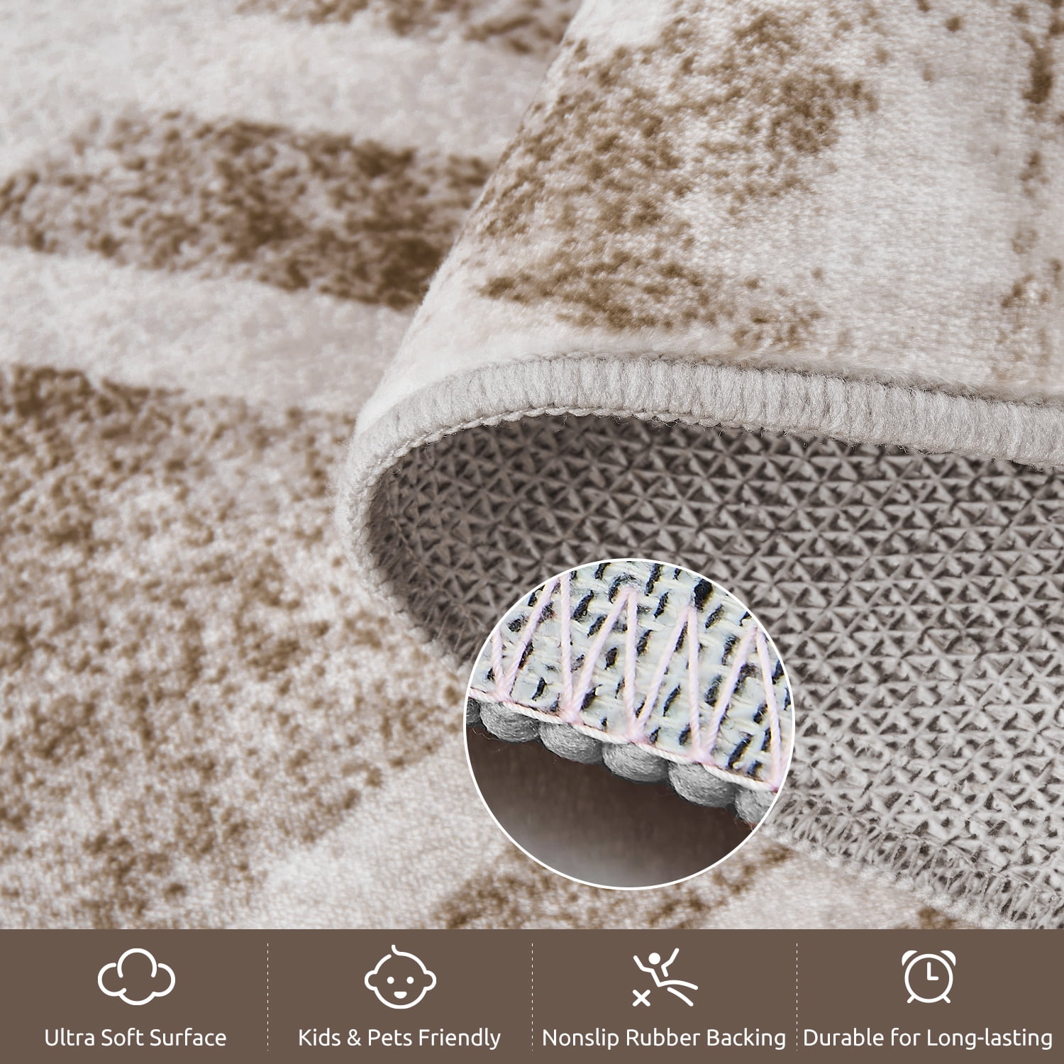 SIXHOME 8'x10' Area Rugs for Living Room Washable Rugs Boho Large Area Rug Modern Geometric Neutral Living Room Rug Carpet Soft Rugs for Bedroom Dining Room Office Home Decor Dark Brown