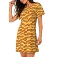thumbnail image 2 of Rocae Hot Dogs for Nightgowns for Women Sleep Shirts Short Sleeve Nightshirt Pullover Nightdress, 2 of 6