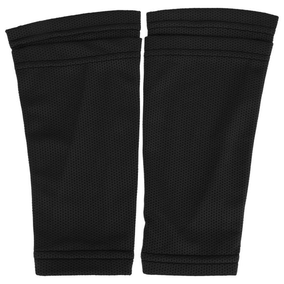 1 Pair Double Layer Soccer Shin Guard Socks for Football Training, Breathable Mesh Design, Comfortable and Supportive, Black