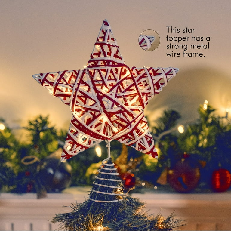 Hemoton 2PCS Xmas Heart-shaped Tree Topper Iron Art Christmas Tree  Decoration 